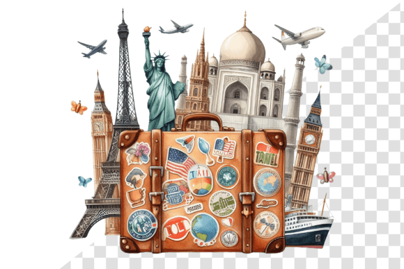 Download TravelSticker Vintage Suitcase Clipart - Premium Resources