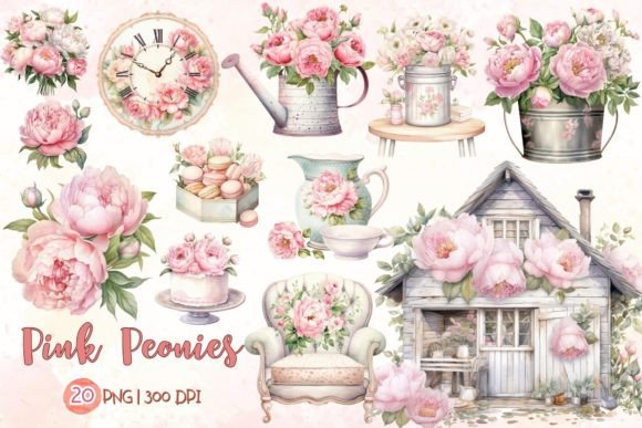 Download Pink Peonies Watercolor Sublimation - Peonies Collection