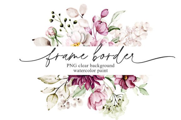 Download Watercolor Flower Frame Border, Peonies. - Peonies Collection