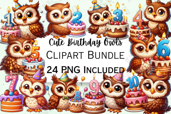 Download Cute Birthday Owl Clipart - Owl Collection