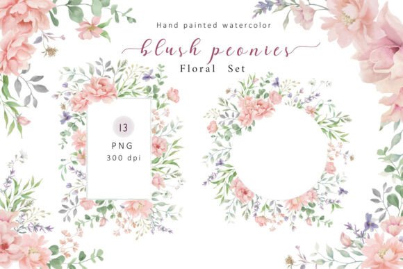 Download Blush Peonies Watercolor Set - Peonies Collection